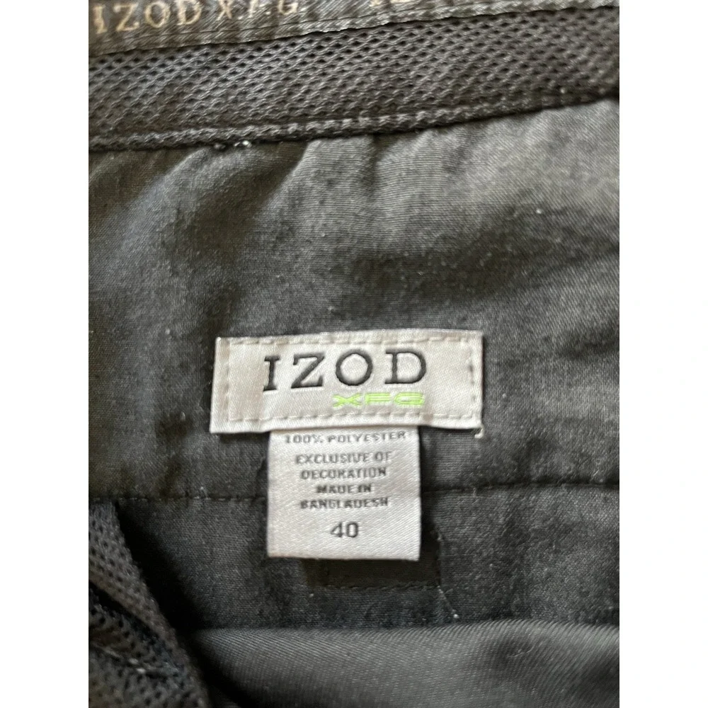 Izod Golf Shorts Straight Casual Chino Zip Pocket Men's Size 40 Black